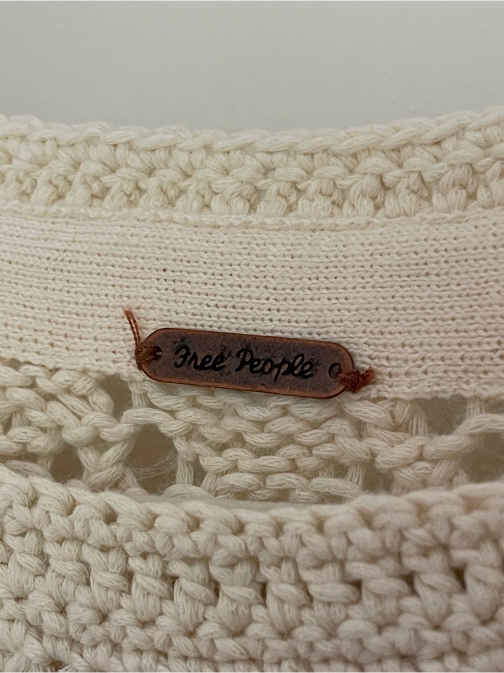 FREE PEOPLE "Traveling" Crochet Knit Sweater - Oversized - XL - Picture 5 of 9